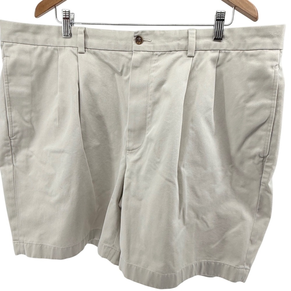Brooks Brothers 346 Advantage Shorts‎ Mens 42 Khaki Tan Pleated Cotton Twill